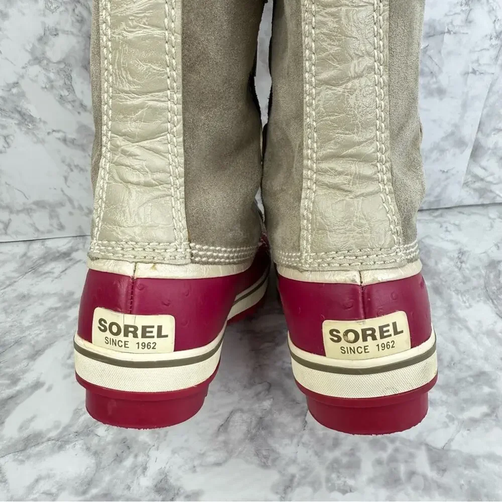 SOREL Brindle & Oyster Bray Tofino Faux Fur Winter Waterproof  Boot Youth Sz 3
